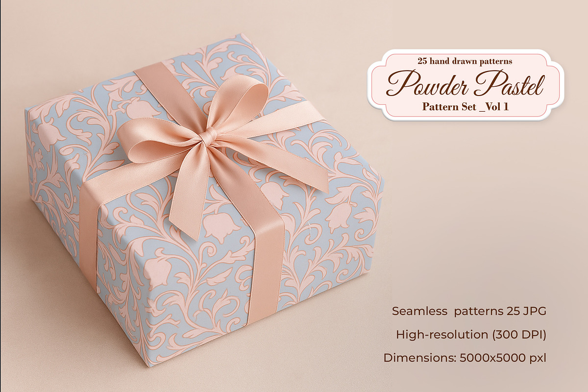 Powder Pastel Pattern Set Part 1, a Pattern Graphic by L- design studio (Photo 2 of 9)