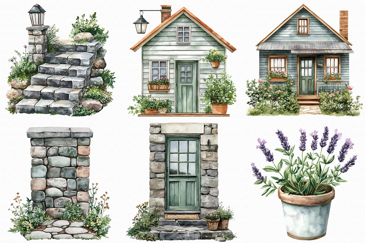 Watercolor Spring Door Clipart, an Illustration by Libby Wishes (Photo 5 of 7)