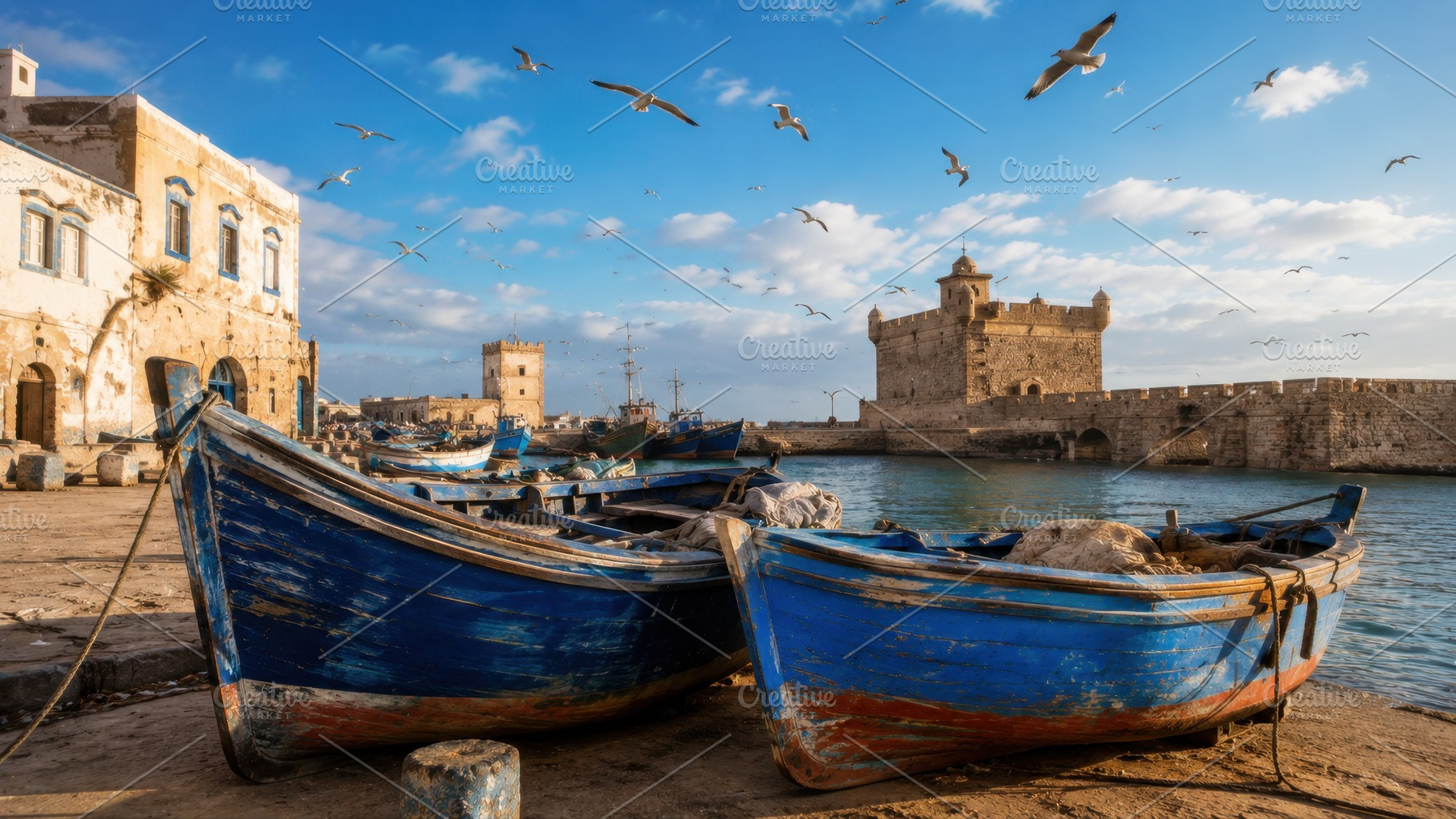 Boats by the castle coast, a Photo by Beautiful things