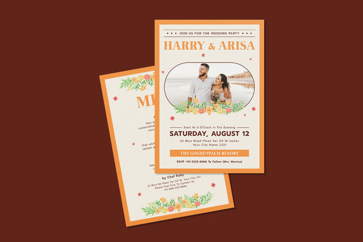 Colorful Florist Wedding Invitation, an Invitation Template by iDoodle Studio (Photo 4 of 4)