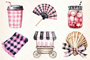 Black and Pink Gingham Summer Clipar, an Illustration by Libby Wishes (Thumbnail 5 of 7)