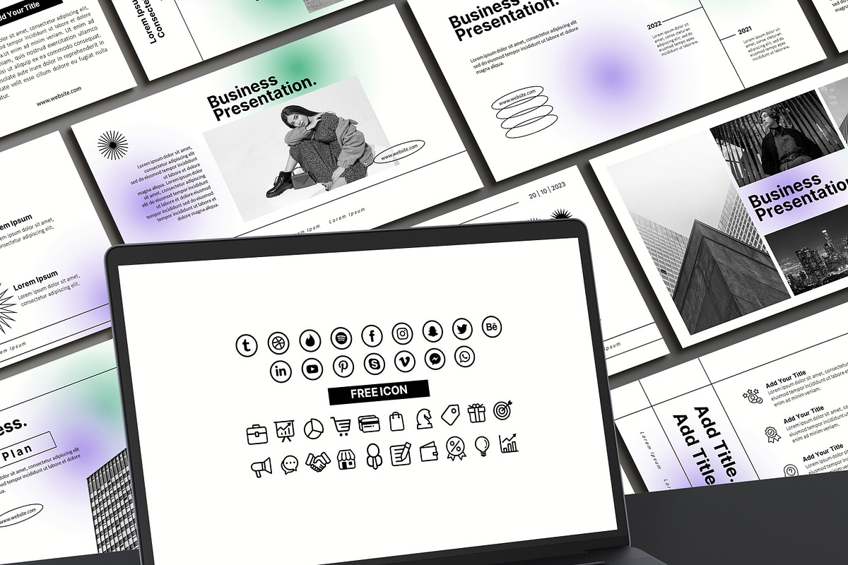 Unique Gradient Powerpoint Template, a Presentation Template by SKY CREATION (Photo 6 of 6)