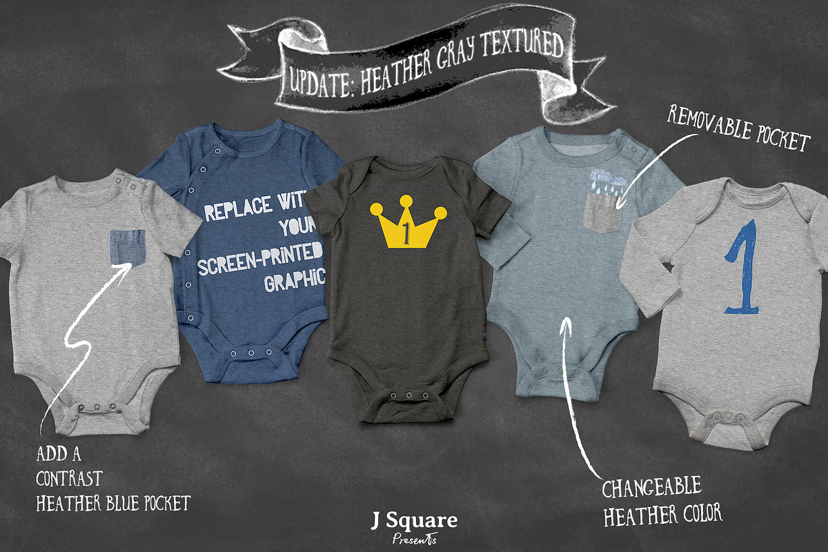 Baby Onesie Mock Ups UPDATE, an Apparel Mockup by JSquarePresents (Photo 2 of 13)