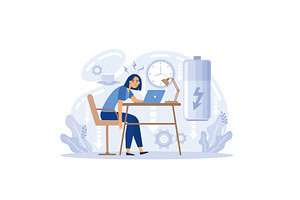 Professional burnout. Young, a Work Illustration by alwie99d