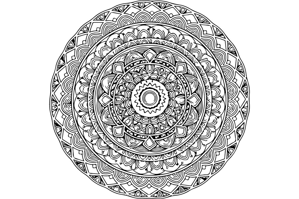Black Floral Mandala Vector Bundle, a Decorative Illustration by Designer_Momina (Photo 10 of 21)