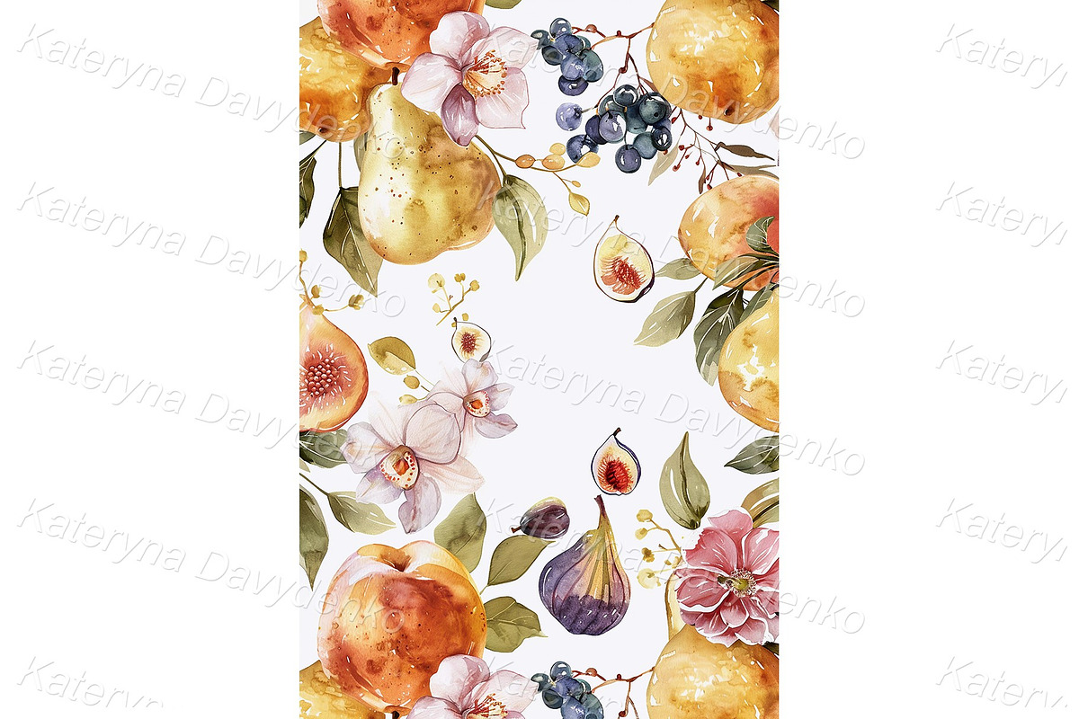 Watercolor food vertical background, a Background Graphic by Bubert Art (Photo 7 of 10)