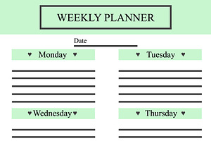 Weekly Planner Vector Template