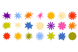 Colorful Abstract Starburst Shape, an Illustration by Flashvector