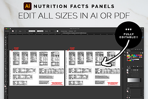 Adobe Nutrition Facts Panel Template