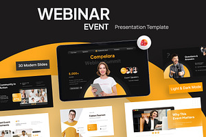 Webinar Event PowerPoint Template, a Presentation Template by New Coral Design