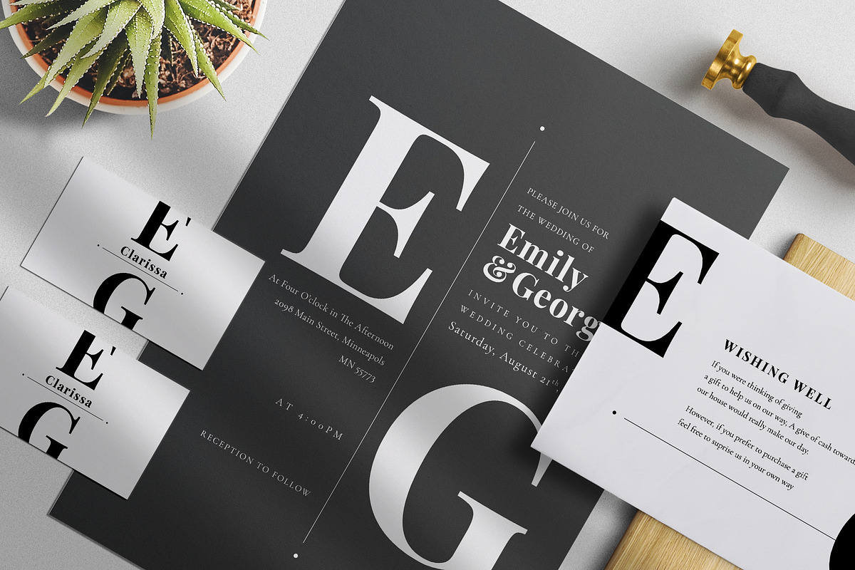 Modest Wedding Invitation Suite, an Invitation Template by Azka Creative (Photo 1 of 5)