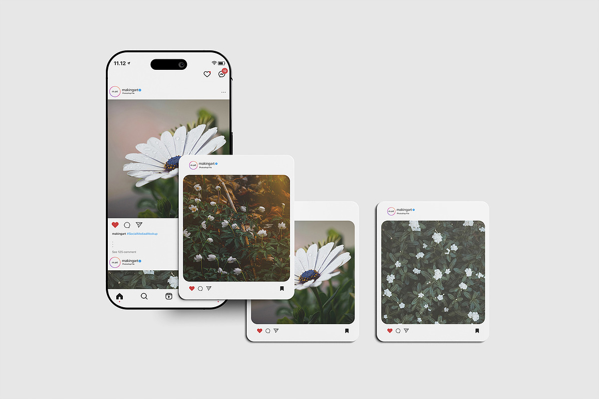 Realistic Social Media Mockup PSD, an Advertising Mockup by MA-KING_ART (Photo 5 of 5)
