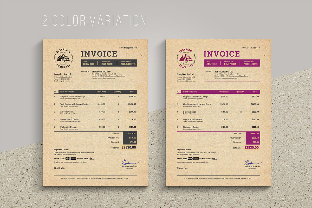 Retro Invoice | Excel & More Formats preview 3