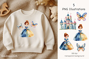 Fairytale Princess Pattern & Clipart, a Person Illustration by GoldmoonUA (Thumbnail 3 of 5)