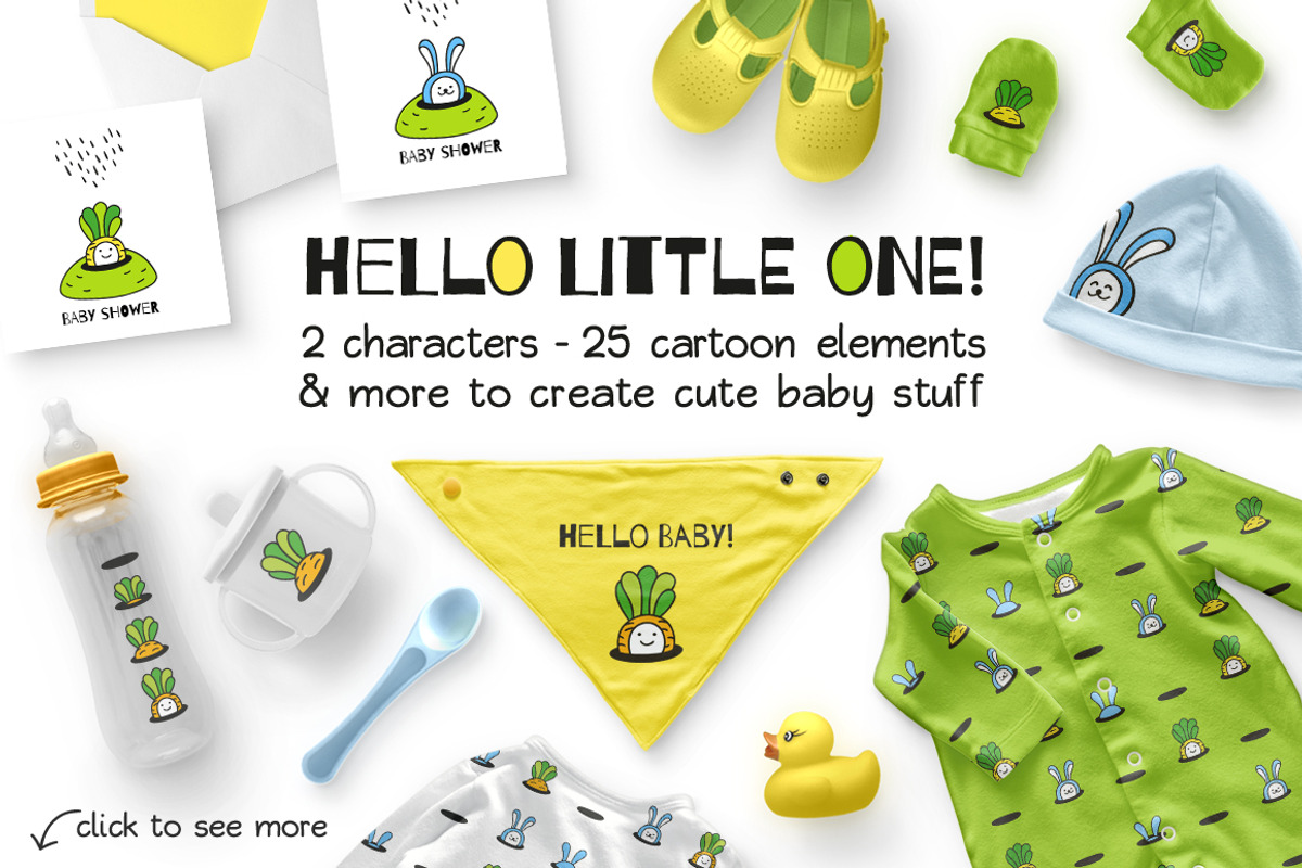 HELLO LITTLE ONE | BABY DESIGN SET, an Animal Illustration by CATMINT (Photo 1 of 11)