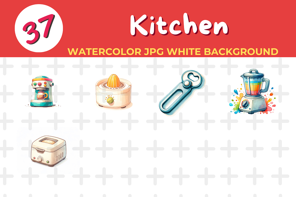 kitchen watercolor Jpg Background, an Education Illustration by John_Walker (Photo 3 of 3)