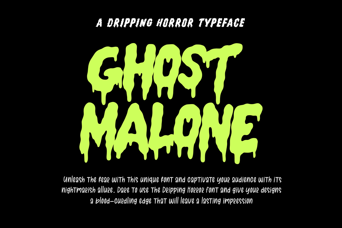 Ghost Malone - Scary Font, a Handwritten Font by ariodsgn (Photo 1 of 7)