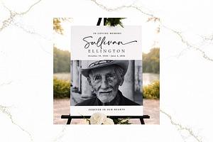 Funeral Welcome Sign B&W Canva FR003, a Poster Template by TyphoonStudio