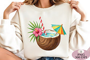 Fresh Coconut Drink, Summer Tropical, an Illustration by Daily.Designs (Thumbnail 2 of 5)