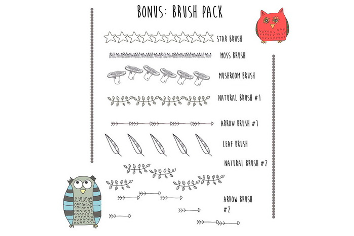 Funny Owls: hand drawn pattern set, a Pattern Graphic by leffka (Photo 8 of 8)