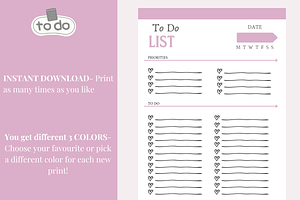 Printable To Do List To-Do Planner