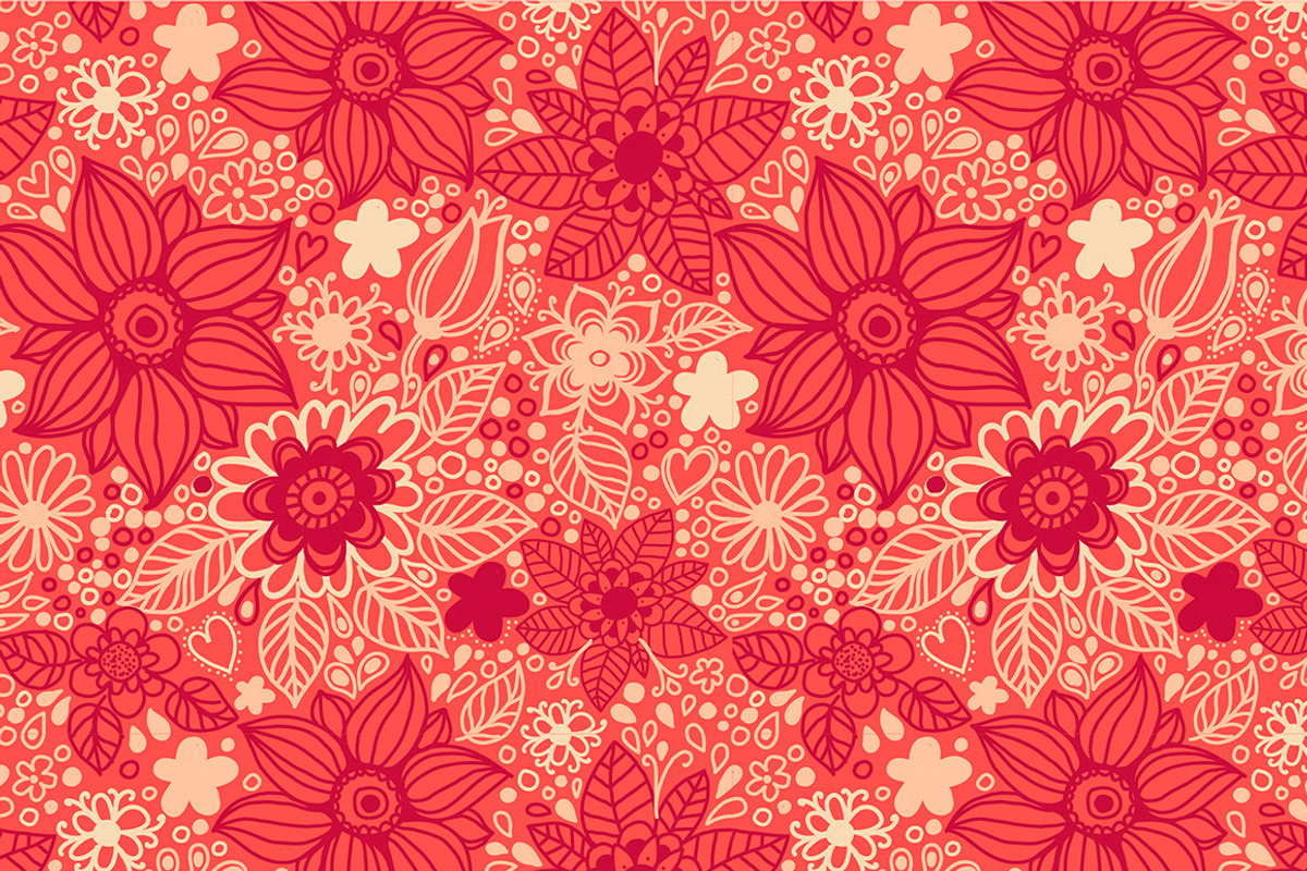 Set of six floral seamless patterns. preview 4