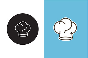 Chef Hat Icon Isolated on Blue Black, a Graphic by Logoworks