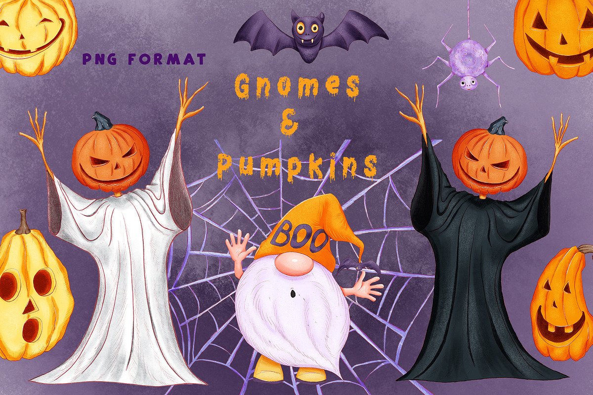 Gnomes and Pumpkins.Design for print, an Illustration by Gennadi Digital Studio (Photo 1 of 8)