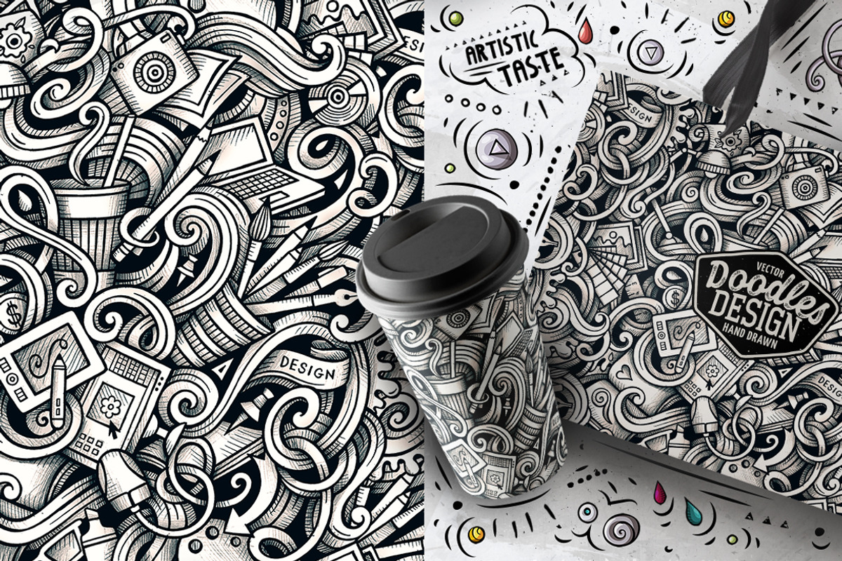 Designer Doodle Seamless Patterns, a Pattern Graphic by BALABOLKA (Photo 3 of 8)