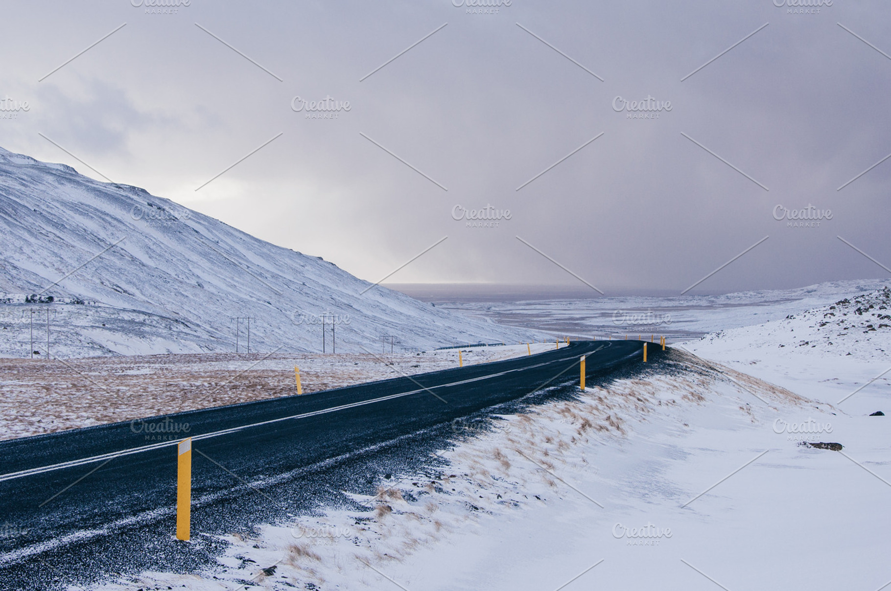 Winter Road Featuring Winter Road And Fog