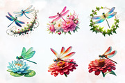 Summer Dragonfly Garden Clipart, an Illustration by RobertsArt (Thumbnail 4 of 7)