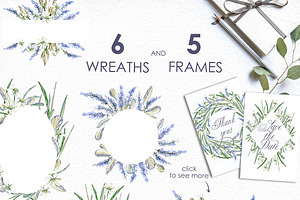 Lavender WATERCOLOR Clipart Set