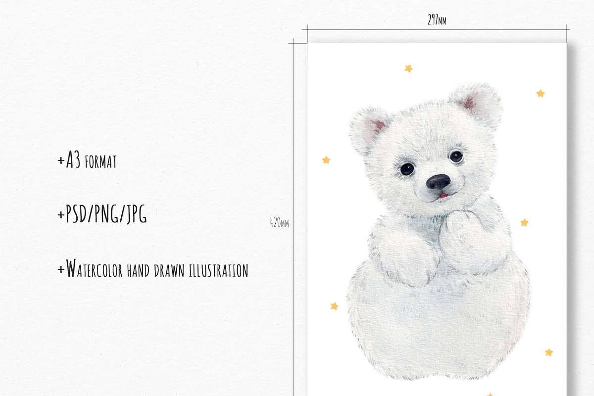 Baby Footprints Bear, an Animal Illustration by Lembrik's Artworks (Photo 3 of 4)