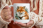 Watercolor Christmas Fox Clipart, a Seasonal Illustration by Black Bird Studio (Thumbnail 6 of 7)