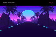 Synthwave Retrowave Background Pack, a Templates & Theme by dennybusyet (Thumbnail 4 of 14)