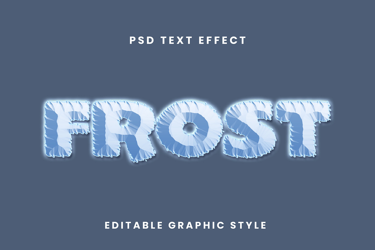 Frozen Ice Beveled Text Effect