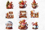 Christmas Gingerbread man cliparts, a Seasonal Illustration by ThatsDesignArt (Thumbnail 8 of 10)