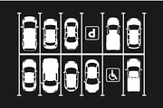 Top view of cars parked, a Transportation Illustration by Yayasya (Thumbnail 1 of 3)