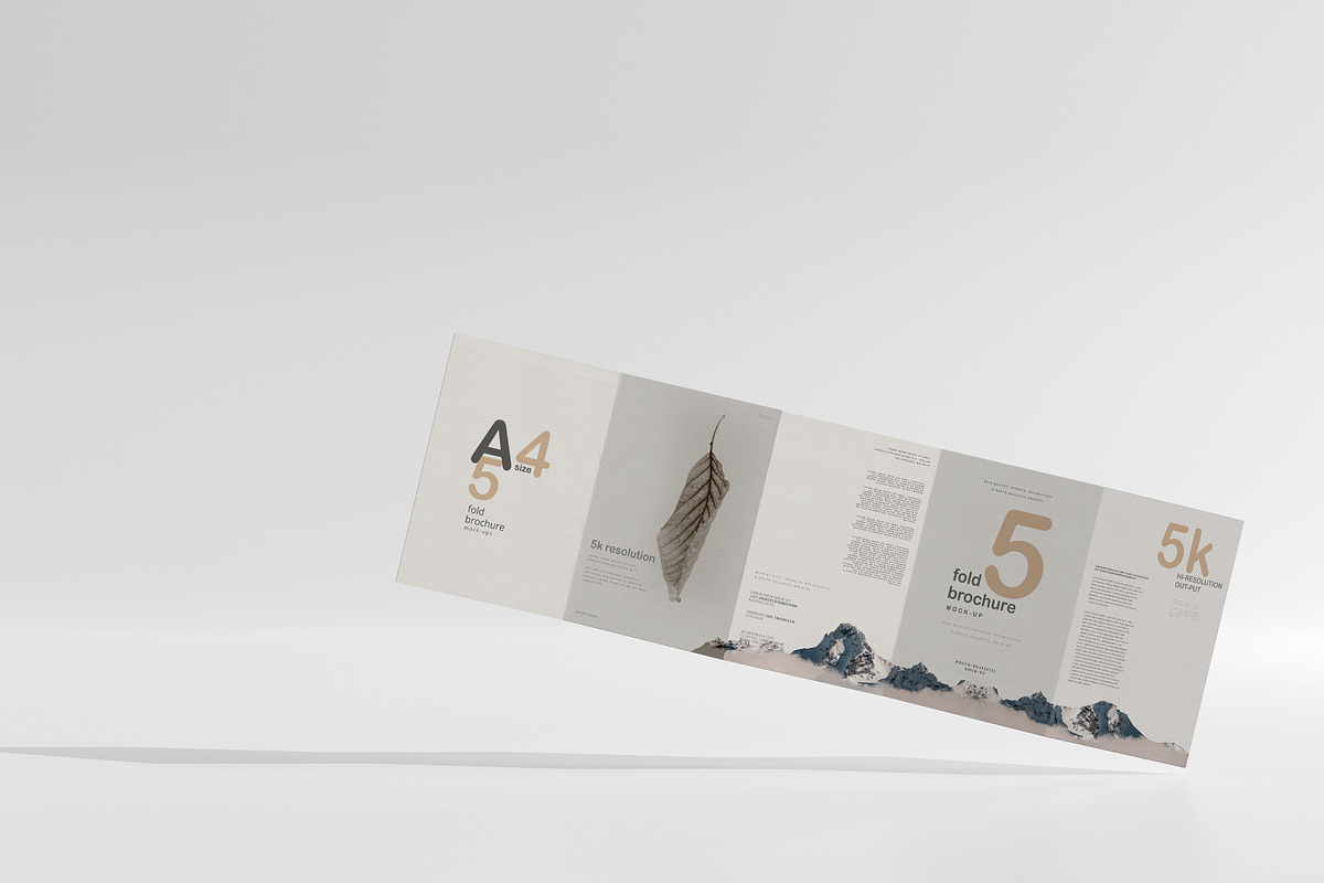 A4 Size Five Fold Brochure Mockup, a Print Template by pmvch (Photo 10 of 20)