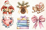 Watercolor Christmas Cozy Clipart, an Illustration by Libby Wishes (Thumbnail 2 of 7)