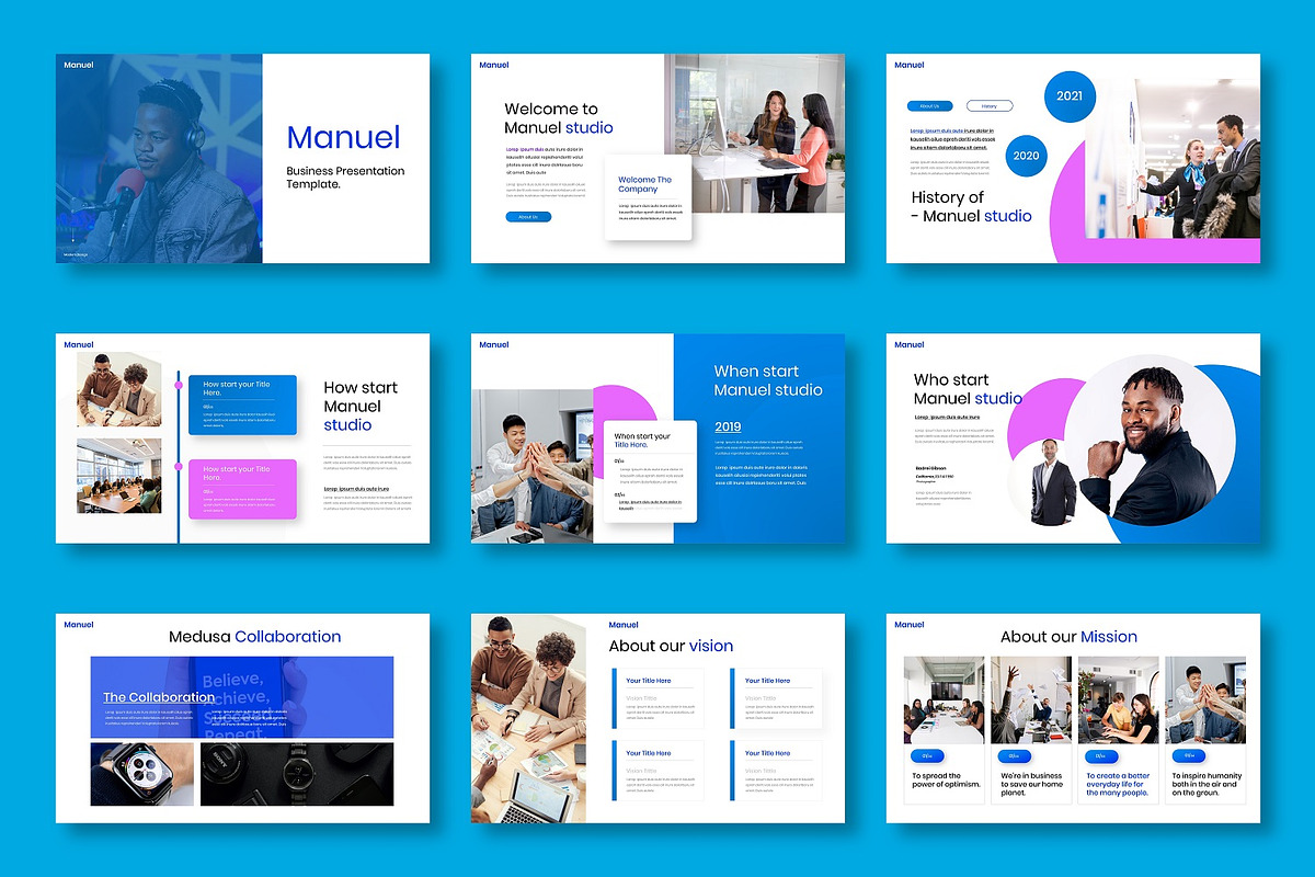 Manuel – Business PowerPoint Templat, a Presentation Template by Dens Creative Studio (Photo 2 of 6)
