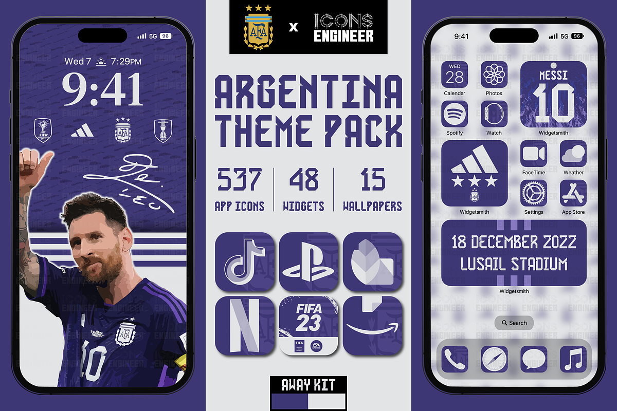 Argentina Theme Pack | Away Kit, an Icon by IconsEngineer (Photo 1 of 11)