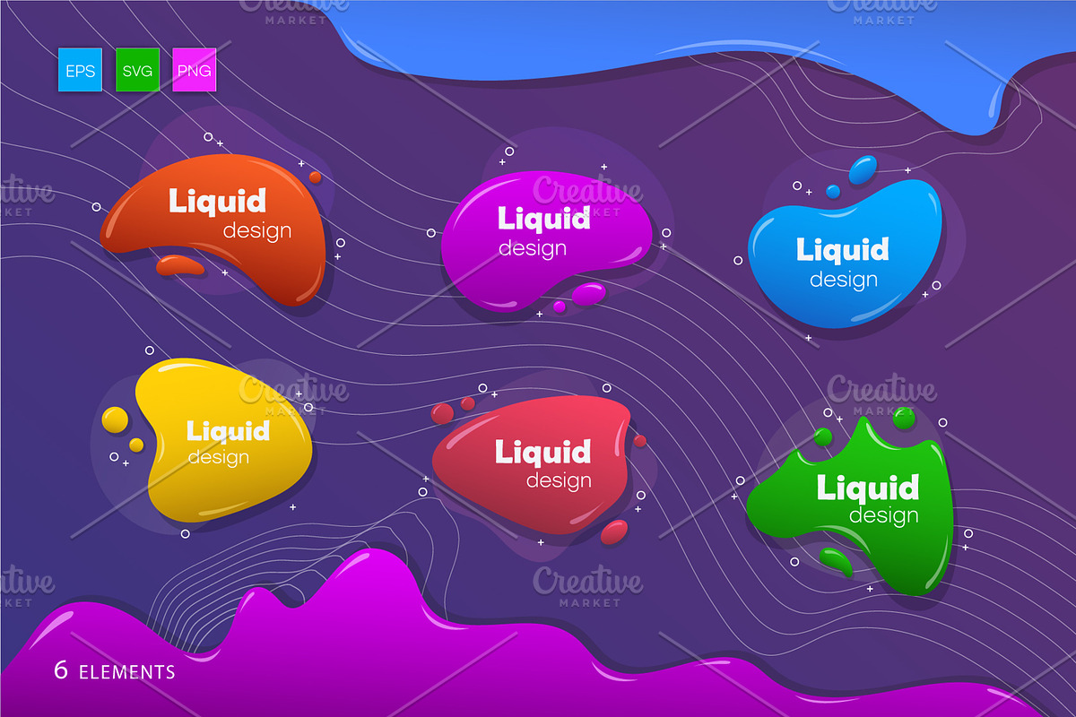Set of colored bubbles. Art shapes., a Decorative Illustration by KENO Mascots (Photo 2 of 3)