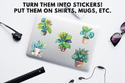 Potted House Plants Clipart Set, an Object Graphic by Traveling Designer (Thumbnail 3 of 3)