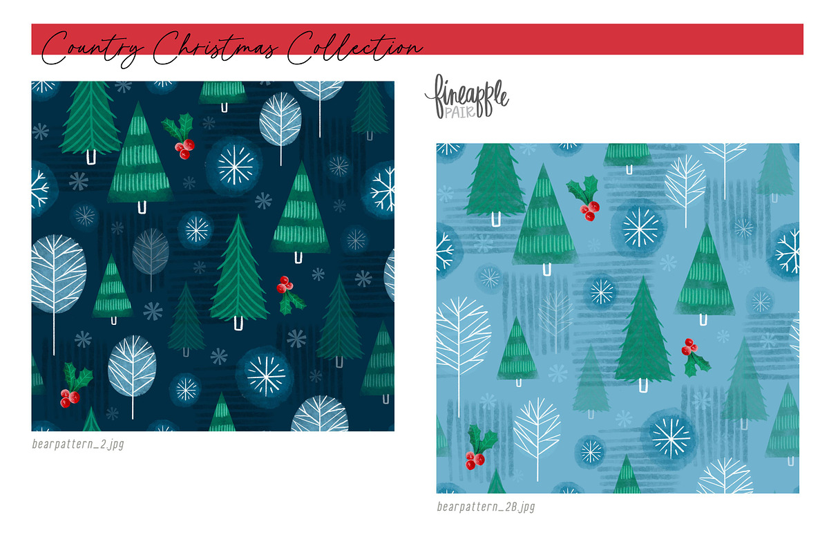 Christmas Bears Digital Paper, a Pattern Graphic by FINEAPPLE (Photo 4 of 10)