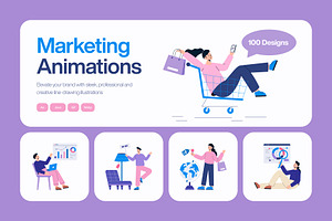 Animated Digital Marketing, a Technology Illustration by Brickclay