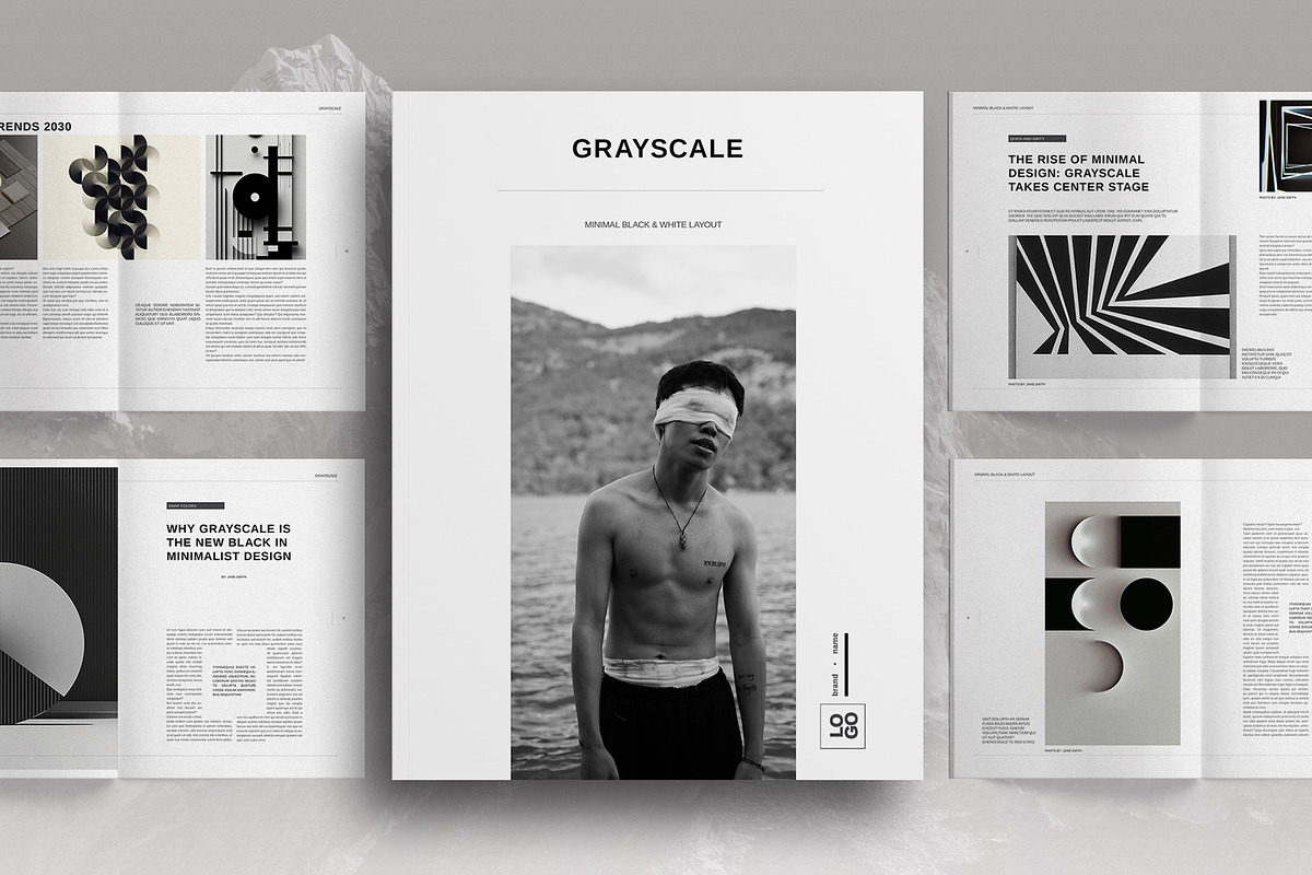 Grayscale Lifestyle Brochure, a Brochure Template by Boris Cupac (Photo 1 of 7)