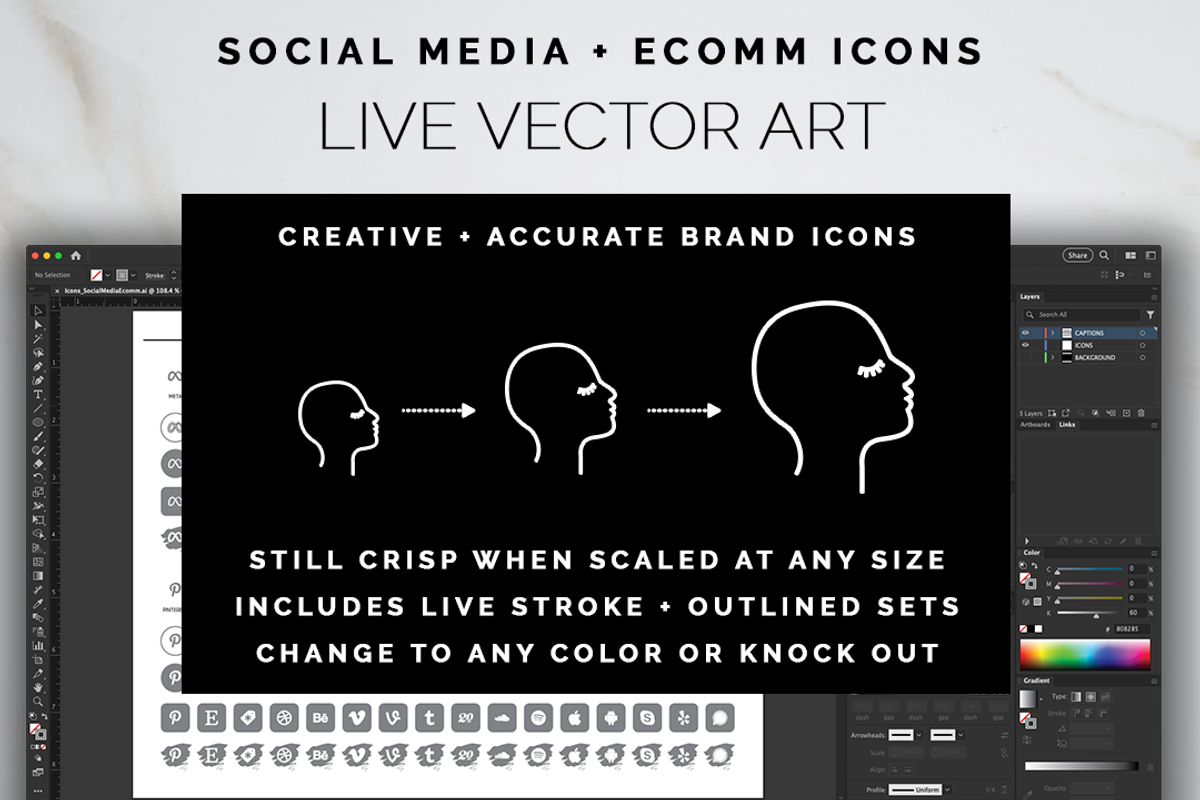 Online Presence Icon Set, a Solid Icon by Bdemm Studio (Photo 4 of 6)