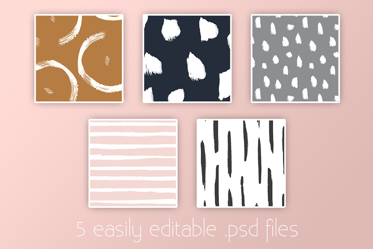 Brushstrokes Pattern Collection, a Pattern Graphic by mina (Photo 3 of 4)