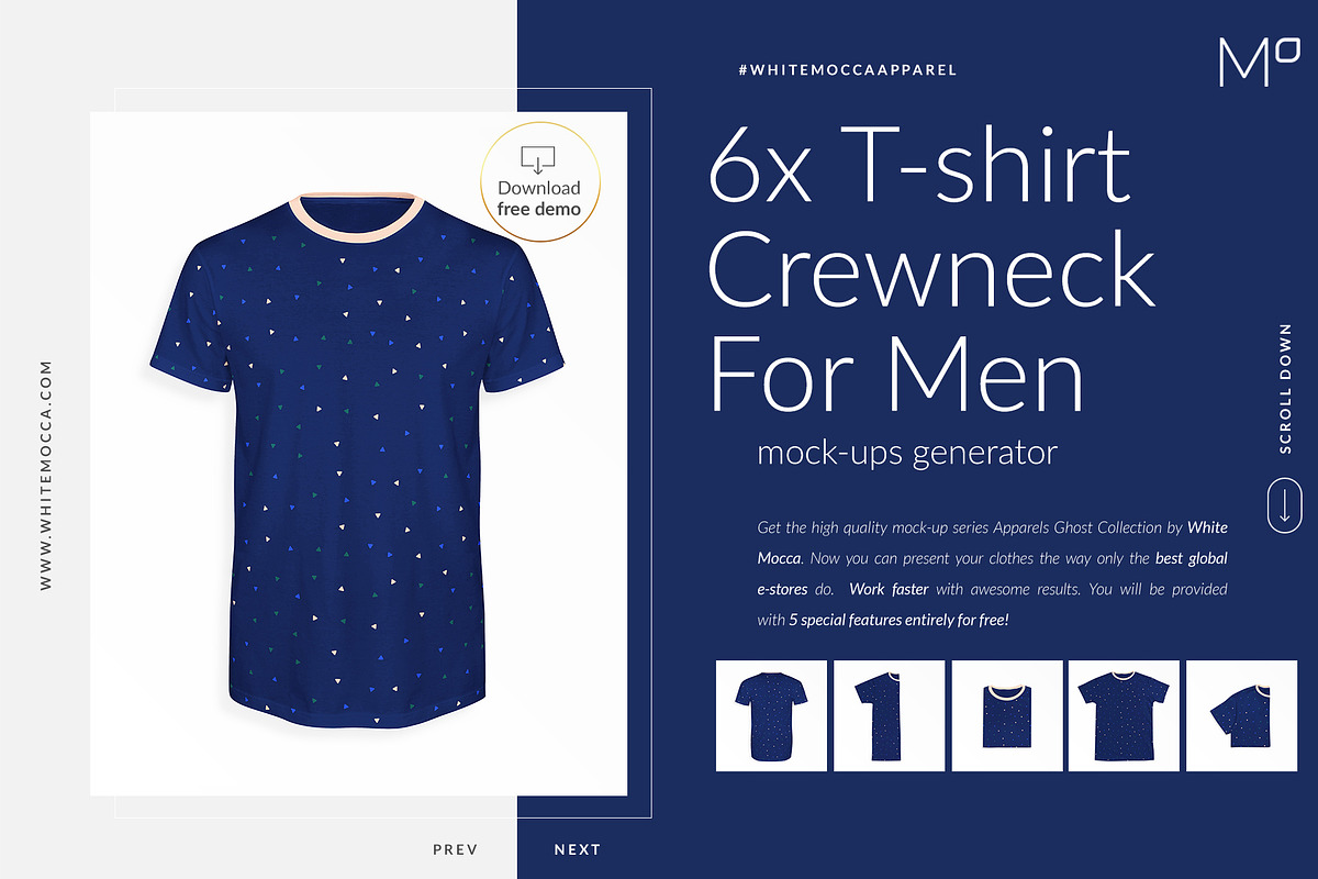 Men T-Shirt Ghost Mock-ups FREE DEMO, a Books & Magazine Mockup by Apparel_Mockups (Photo 4 of 22)